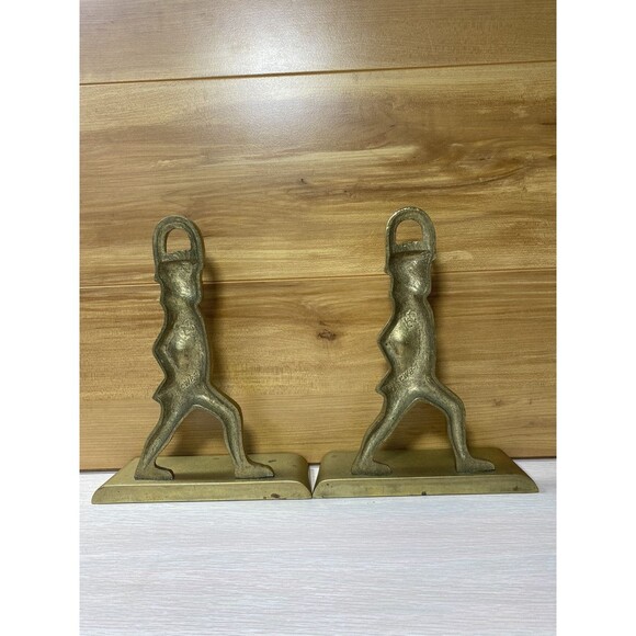 Two Vintage Brass Virginia Metal Crafters Hessian Soldier Bookends Doorstops - Picture 4 of 6